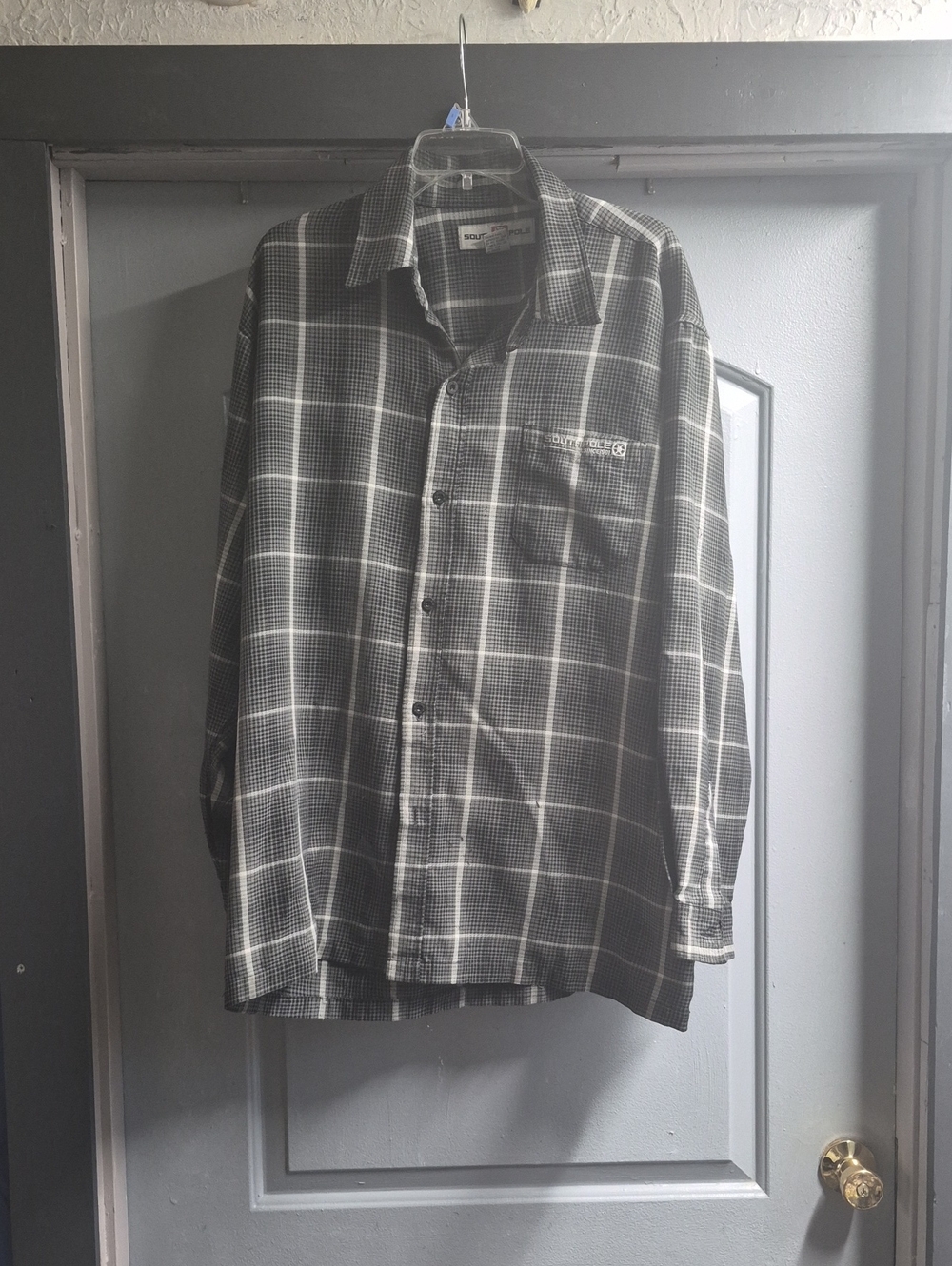 South Pole Black and White Plaid Button-Down Shirt South Pole Sz XL